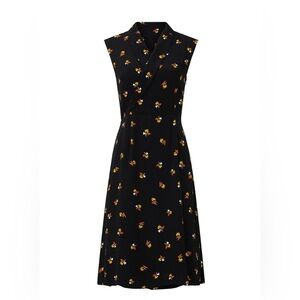 Of Mercer Black Floral Allen Midi Dress